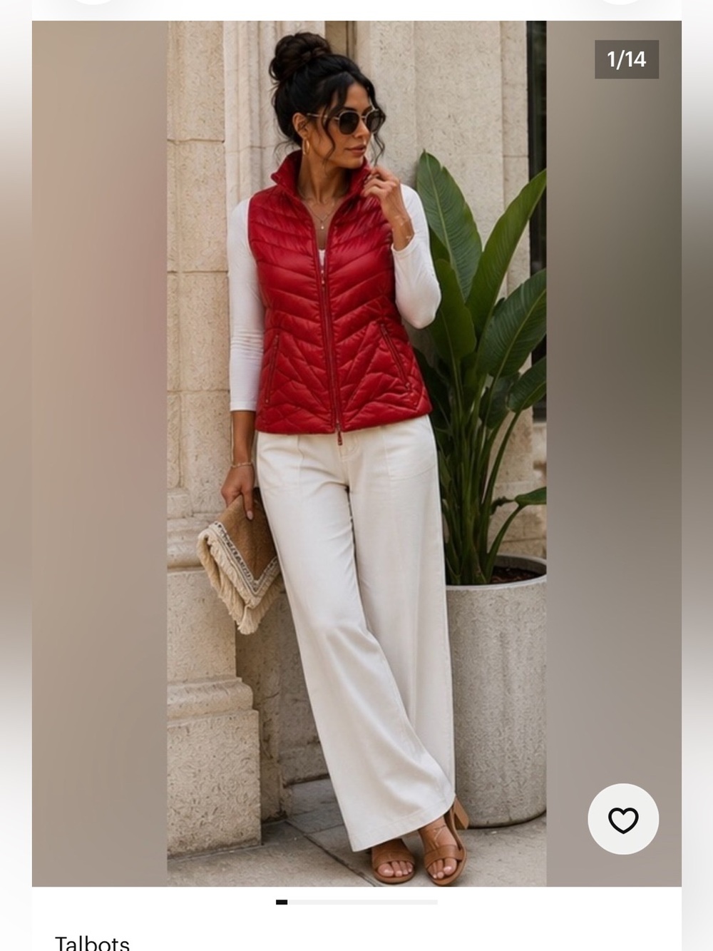 LAUREN RALPH LAUREN Red Quilted Zip Front Vest